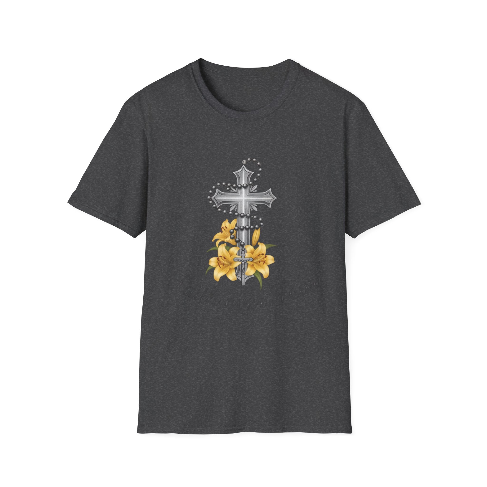 Faith Over Fear T-Shirt — Cross with Lilys Christian Inspirational Tee