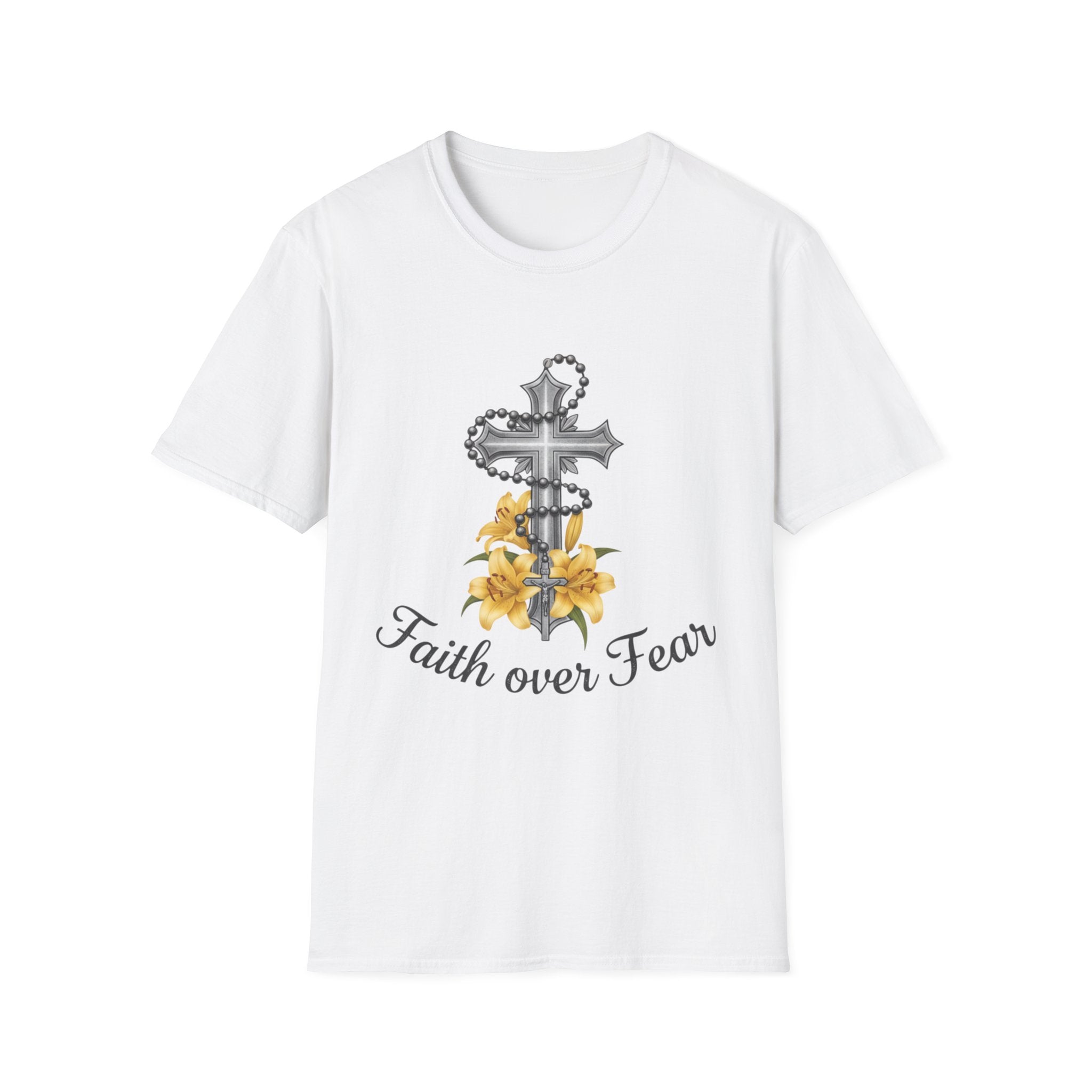 Faith Over Fear T-Shirt — Cross with Lilys Christian Inspirational Tee