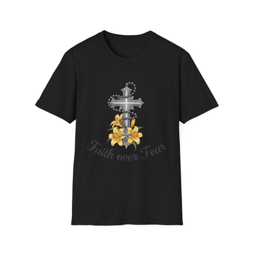 Faith Over Fear T-Shirt — Cross with Lilys Christian Inspirational Tee