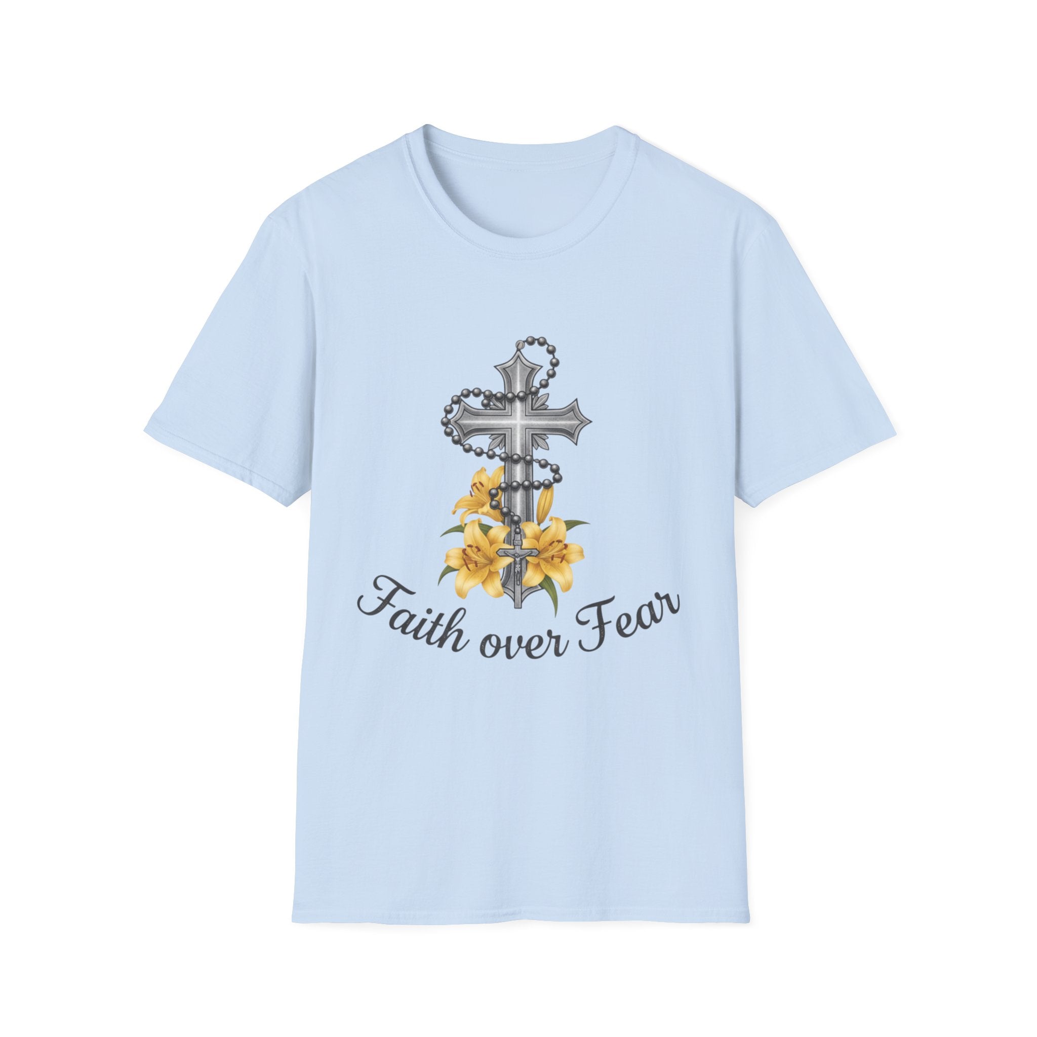 Faith Over Fear T-Shirt — Cross with Lilys Christian Inspirational Tee